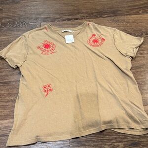 Free People Camel Knit Top